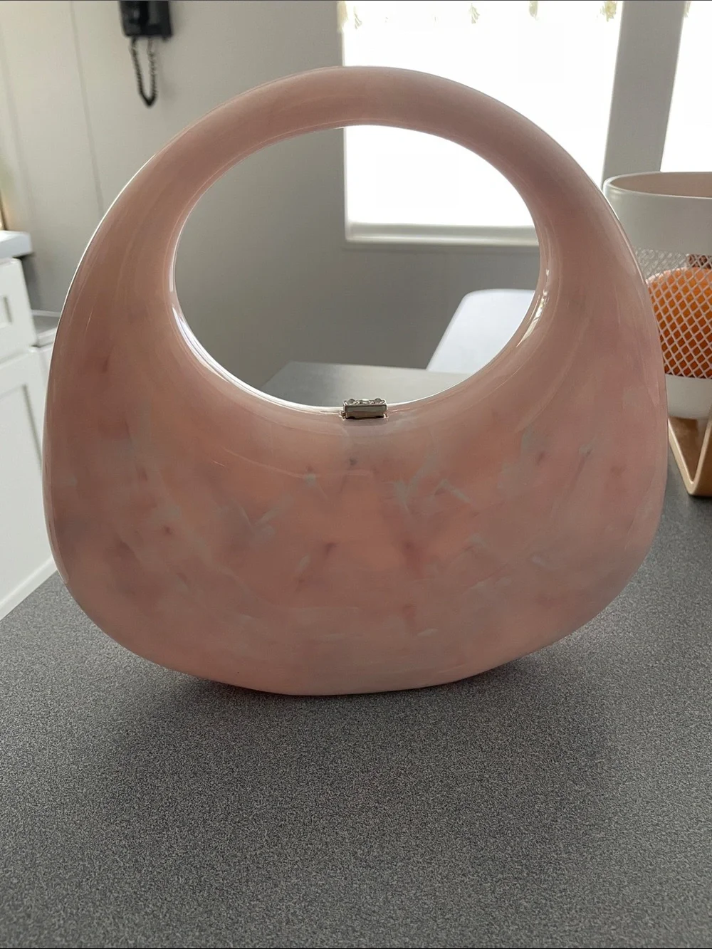 Pink Lucite Top-Handle Women’s Bag - Picture 2 of 6